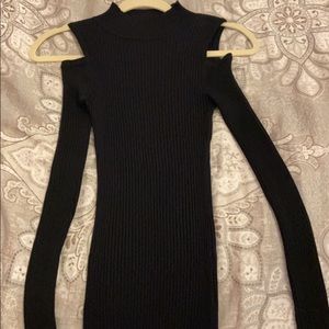 Cold Shoulder Ribbed Dress